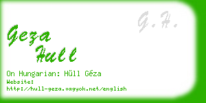 geza hull business card