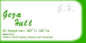 geza hull business card